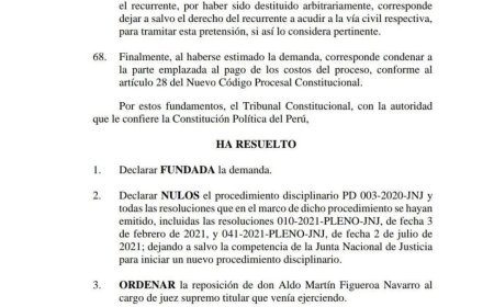 The Constitutional Court annuls express dismissals and reinstates magistrates in their positions