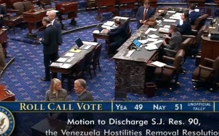 Senado dos EUA Bloqueia Resolução que Limitava Poderes Militares de Trump na Venezuela em Votação Histórica