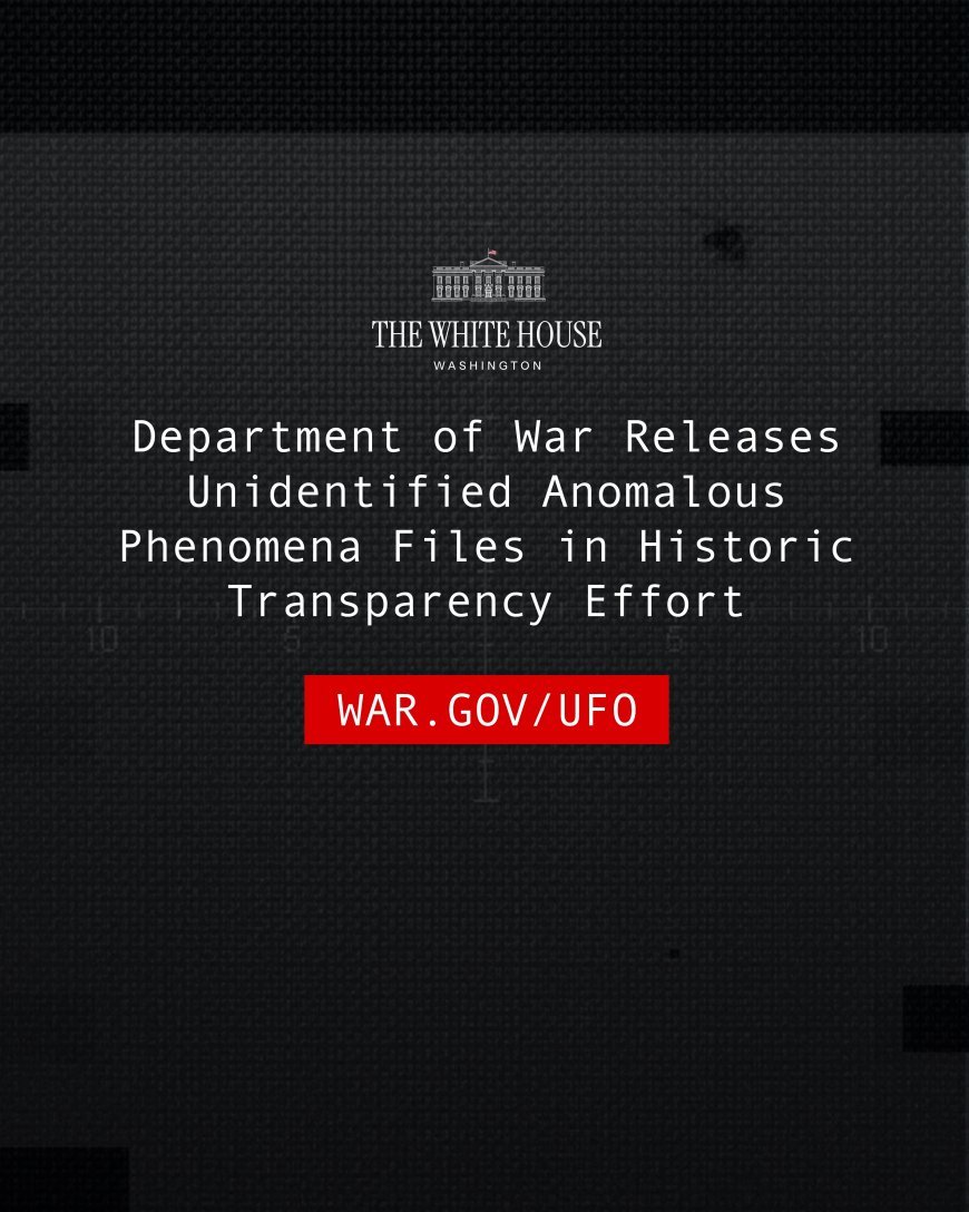 Trump ordena la desclasificación presidencial de archivos sobre UAP: El Departamento de Guerra publica registros sin precedentes de fenómenos aéreos no identificados