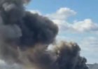 A gigantic plume of black smoke visible in North London